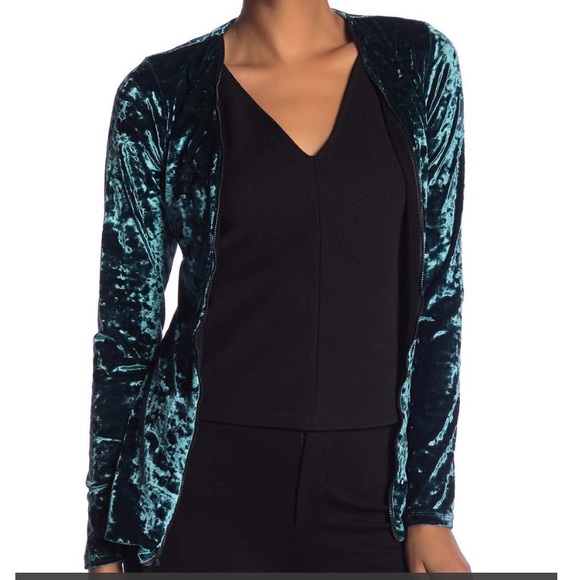 Petit Pois Jackets & Blazers - NEW Petit Pois Velour Zip Front Jacket